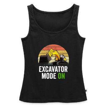 Excavator Excavator Excavator Construction Site Road Construction - Women’s Premium Organic Tank top - black - Front - AI Model Female 172 light (172cm)