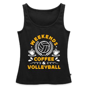 Beach Volleyball Weekends Coffee & Volleyball Set - Frauen Premium Organic Tank Top - Schwarz - Vorne - AI Model Female 172 light (172cm)