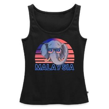 Malaisie - Débardeur bio Premium Femme - noir - Devant - AI Model Female 172 light (172cm)