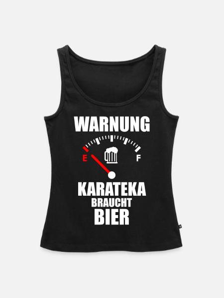 KARATEKA Spruch Bier - Frauen Premium Organic Tank Top - Schwarz