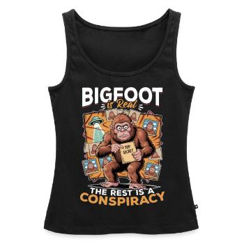 Bigfoot Sasquatch - Débardeur bio Premium Femme - noir - Devant - AI Model Female 172 light (172cm)