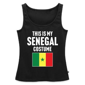 C’est mon costume du Sénégal - Débardeur bio Premium Femme - noir - Devant - AI Model Female 172 light (172cm)