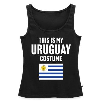 Ce costume de mon Uruguay - Débardeur bio Premium Femme - noir - Devant - AI Model Female 172 light (172cm)