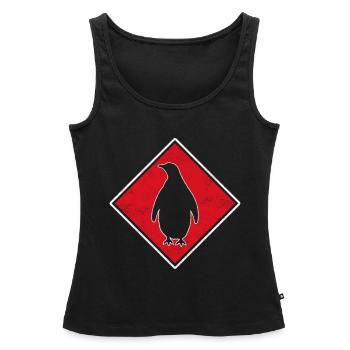 Logo du pingouin - Débardeur bio Premium Femme - noir - Devant - AI Model Female 172 light (172cm)