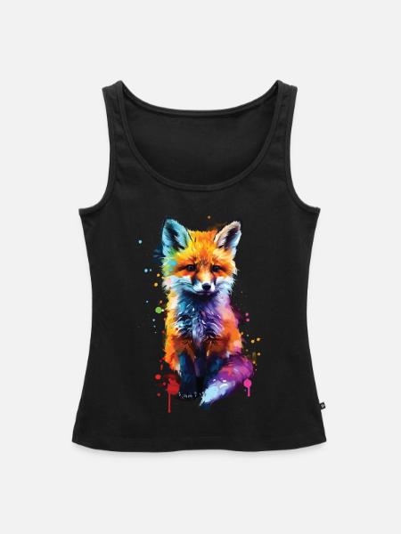 Fuchs - Frauen Premium Organic Tank Top - Schwarz