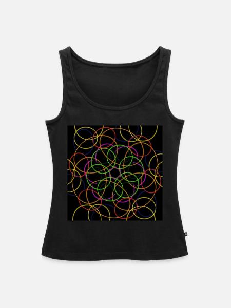 Kreise auf schwarzem Hintergrund - Frauen Premium Organic Tank Top - Schwarz