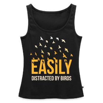 Bird Lover I Bird Watching I Easily Distracted by - Frauen Premium Organic Tank Top - Schwarz - Vorne - AI Model Female 172 light (172cm)