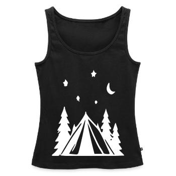 Nachtwald Zeltcamping - Frauen Premium Organic Tank Top - Schwarz - Vorne - AI Model Female 172 light (172cm)