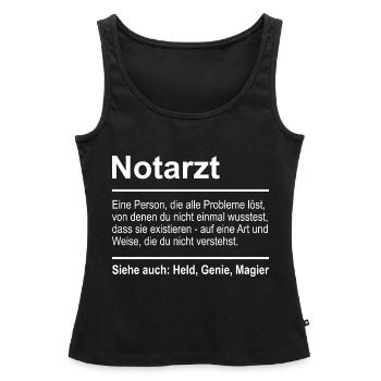 Notarzt - Frauen Premium Organic Tank Top - Schwarz - Vorne - AI Model Female 172 light (172cm)