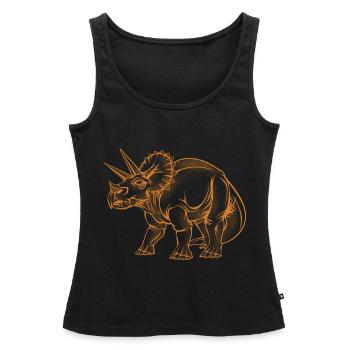 Triceratops - Débardeur bio Premium Femme - noir - Devant - AI Model Female 172 light (172cm)