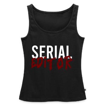 Series Editor - Women’s Premium Organic Tank top - black - Front - AI Model Female 172 light (172cm)