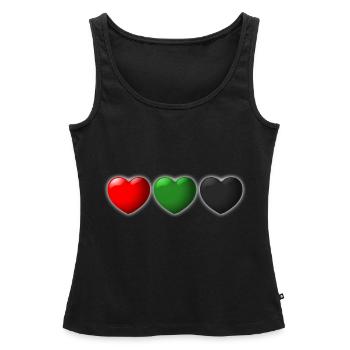 Martinique coeur couleurs drapeau - Débardeur bio Premium Femme - noir - Devant - AI Model Female 172 light (172cm)