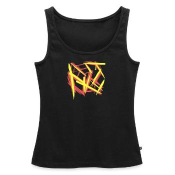 Most beautiful abstraction : Yellow red cube - Women’s Premium Organic Tank top - black - Front - AI Model Female 172 light (172cm)