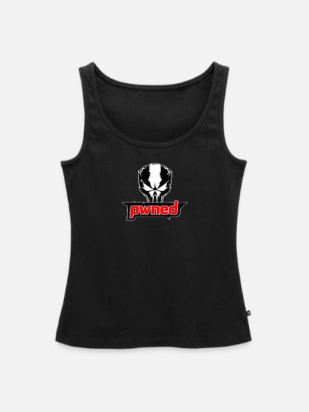 "Pwned" Power Apparel Totenkopf - Frauen Premium Organic Tank Top - Schwarz