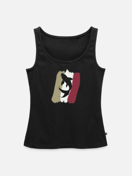 Koi Fisch Fischkopf - Frauen Premium Organic Tank Top - Schwarz