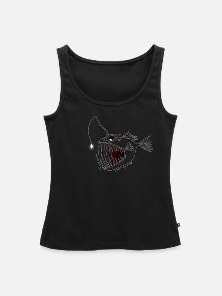 Anglerfisch schwarz-weiß - Frauen Premium Organic Tank Top - Schwarz