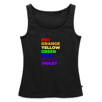 Rainbow colours - Women’s Premium Organic Tank top - black - Front - AI Model Female 172 light (172cm)
