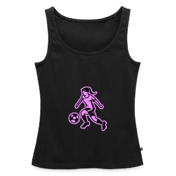 Soccer Femme Soccer Femme - Débardeur bio Premium Femme - noir - Devant - AI Model Female 172 light (172cm)