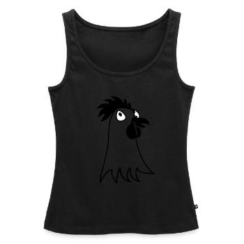 Henne / hen (Kopf, 3c) - Frauen Premium Organic Tank Top - Schwarz - Vorne - AI Model Female 172 light (172cm)
