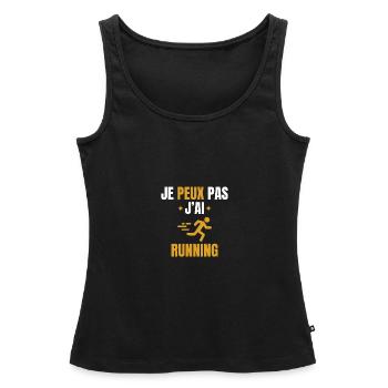 je peux pas j'ai running - Débardeur bio Premium Femme - noir - Devant - AI Model Female 172 light (172cm)