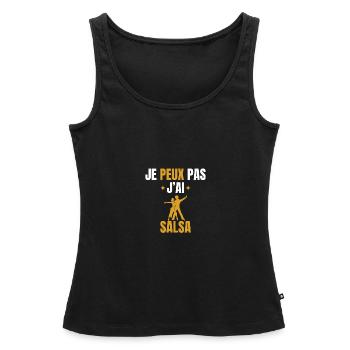 Ich kann keine Salsa - Frauen Premium Organic Tank Top - Schwarz - Vorne - AI Model Female 172 light (172cm)