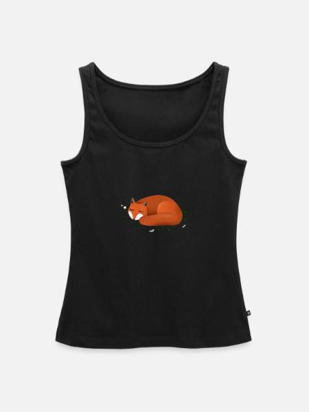 Schlafender Rotfuchs - Frauen Premium Organic Tank Top - Schwarz