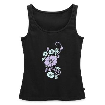 floral - Débardeur bio Premium Femme - noir - Devant - AI Model Female 172 light (172cm)