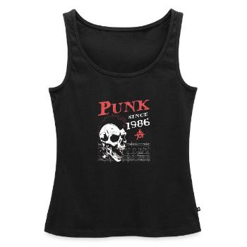 38 ans et toujours punk, Punks pas morts, Punk - Débardeur bio Premium Femme - noir - Devant - AI Model Female 172 light (172cm)