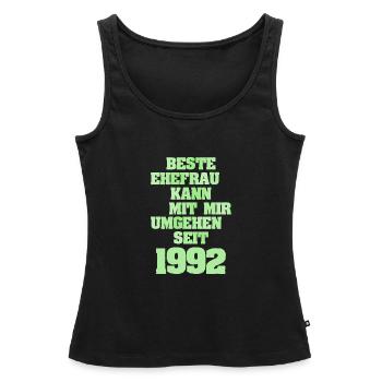 Ehe Ehefrau Frau Freundin Jahr1992 - Frauen Premium Organic Tank Top - Schwarz - Vorne - AI Model Female 172 light (172cm)