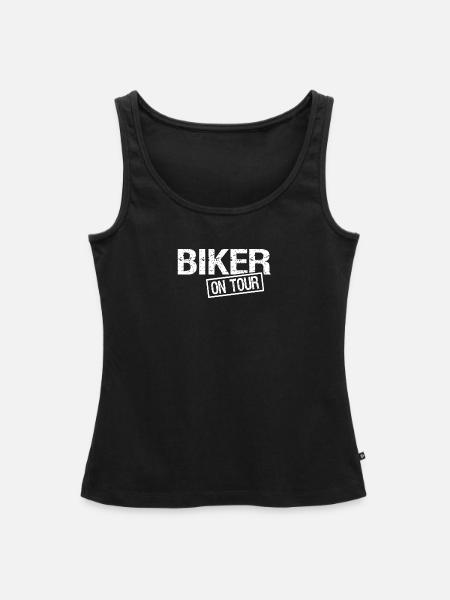 Biker on Tour - Frauen Premium Organic Tank Top - Schwarz