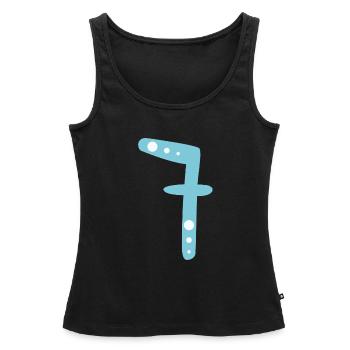Nummer 7 - Frauen Premium Organic Tank Top - Schwarz - Vorne - AI Model Female 172 light (172cm)
