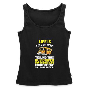 Schulbusfahrer Schulbus - Frauen Premium Organic Tank Top - Schwarz - Vorne - AI Model Female 172 light (172cm)