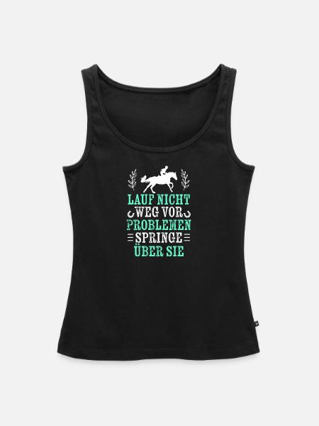 Springe über Probleme - Springreiten - Frauen Premium Organic Tank Top - Schwarz