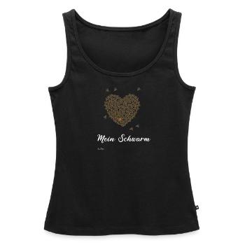 Mein Schwarm und ich helle Schrift - Frauen Premium Organic Tank Top - Schwarz - Vorne - AI Model Female 172 light (172cm)