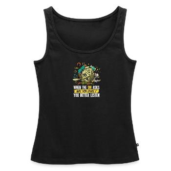 D20 Role-playing gift for a dungeon - Women’s Premium Organic Tank top - black - Front - AI Model Female 172 light (172cm)