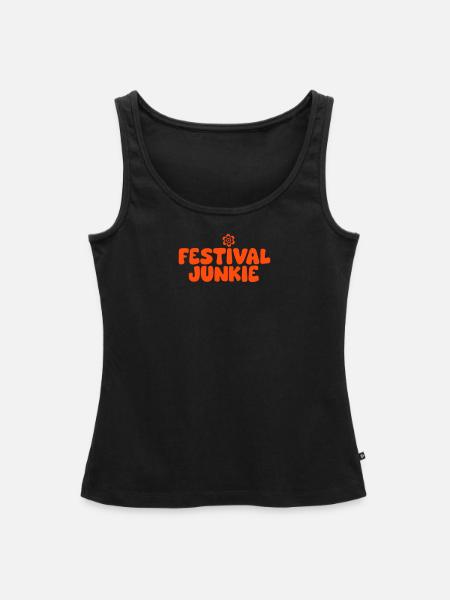 Festival Junkie - Frauen Premium Organic Tank Top - Schwarz