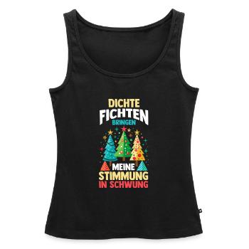 Weihnachtsmann Fichten Weihnachtsbaum Weihnachten - Frauen Premium Organic Tank Top - Schwarz - Vorne - AI Model Female 172 light (172cm)