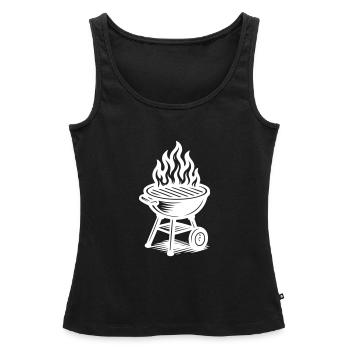 Grill Feuer Grillen - Frauen Premium Organic Tank Top - Schwarz - Vorne - AI Model Female 172 light (172cm)