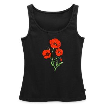 Coquelicot - Débardeur bio Premium Femme - noir - Devant - AI Model Female 172 light (172cm)