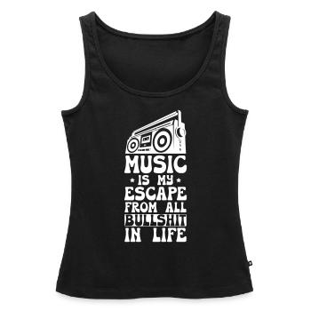 Trendy Music - Women’s Premium Organic Tank top - black - Front - AI Model Female 172 light (172cm)