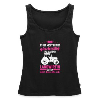 Mama Mutter Landwirtin - Frauen Premium Organic Tank Top - Schwarz - Vorne - AI Model Female 172 light (172cm)