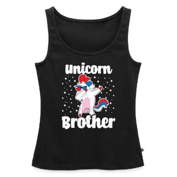 Cadeau frère fringant frère licorne - Débardeur bio Premium Femme - noir - Devant - AI Model Female 172 light (172cm)