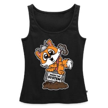 Écrasez le système anarchiste Corgi - Débardeur bio Premium Femme - noir - Devant - AI Model Female 172 light (172cm)