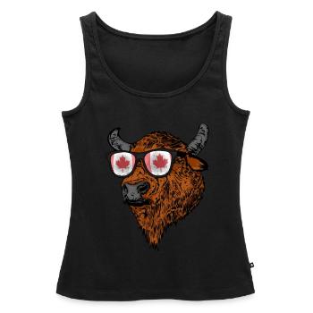 Büffel Geschenk Urlaub Kanada Flagge Kanada - Frauen Premium Organic Tank Top - Schwarz - Vorne - AI Model Female 172 light (172cm)