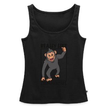 Ich liebe Schimpansen - Schimpanse - Frauen Premium Organic Tank Top - Schwarz - Vorne - AI Model Female 172 light (172cm)