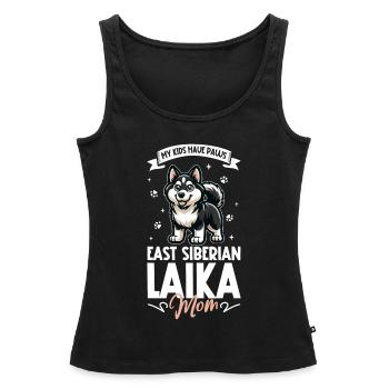 Laïka Mama de Sibérie orientale - Débardeur bio Premium Femme - noir - Devant - AI Model Female 172 light (172cm)