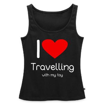 Jouets Voyage ToyVoyaging Shirt Cadeau - Débardeur bio Premium Femme - noir - Devant - AI Model Female 172 light (172cm)