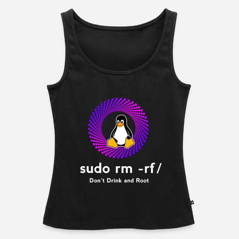 Ordinateur Sys admin Penguin Nerd pc sudo rm -rf cod - Débardeur bio Premium Femme - noir
