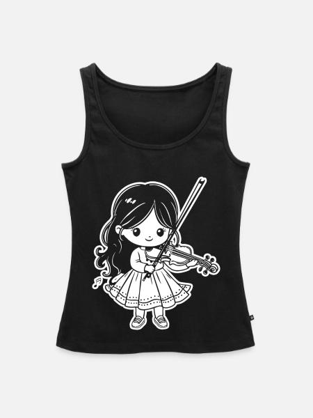 Violinen Mädchen - Frauen Premium Organic Tank Top - Schwarz
