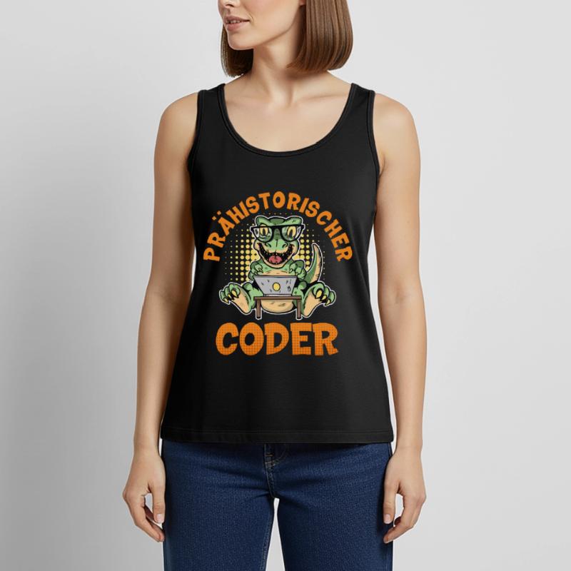 Coding PREHISTORIC CODER Fun Women’s Premium Organic Tank top